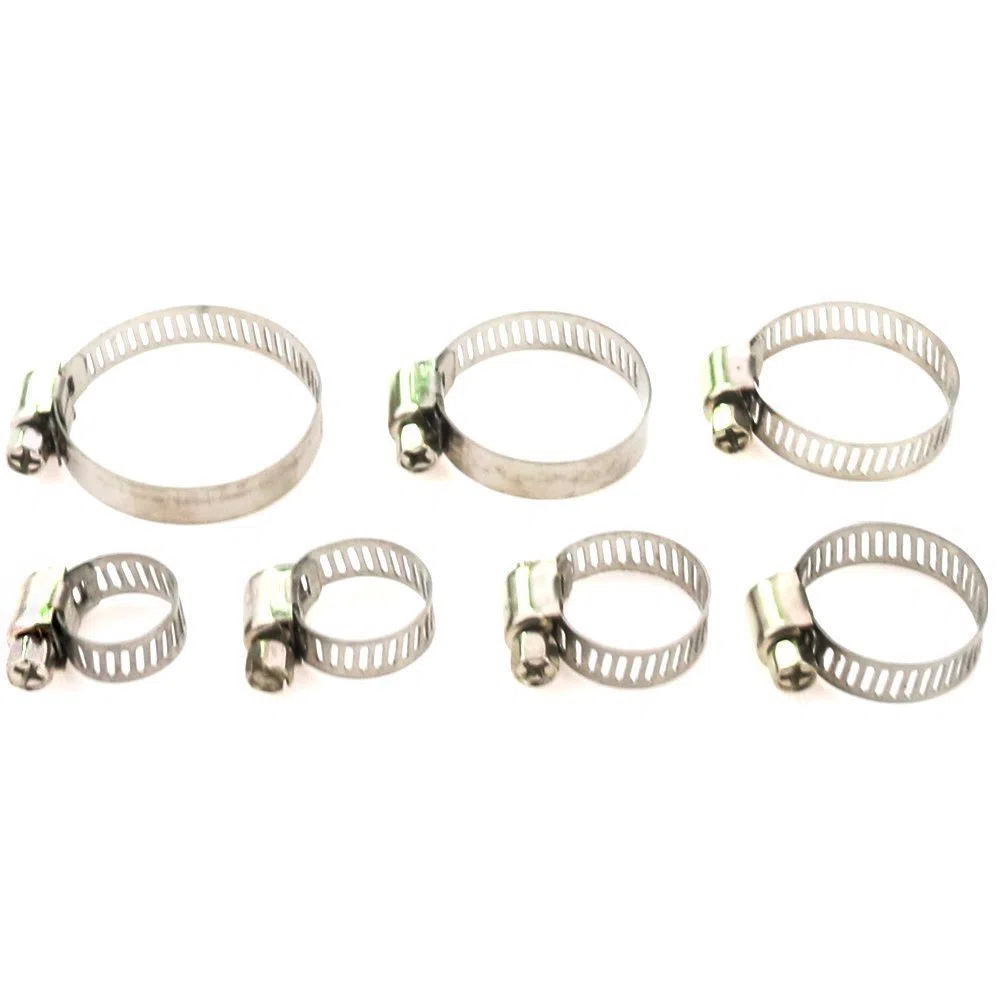 DollaTek Kit assortimento di fascette stringitubo a ingranaggi a vite in acciaio inossidabile da 8-38 mm, regolabile in 60 pezzi