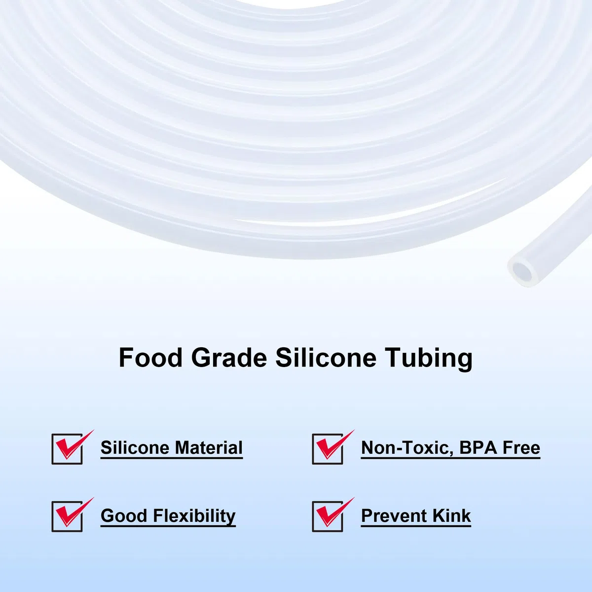 Tubo in silicone trasparente per uso alimentare, dimensioni 8 mm x 12 mm, lunghezza 4 m, spessore 2 mm, tubo flessibile in gomma siliconica per tubi dell'aria e tubi dell'acqua
