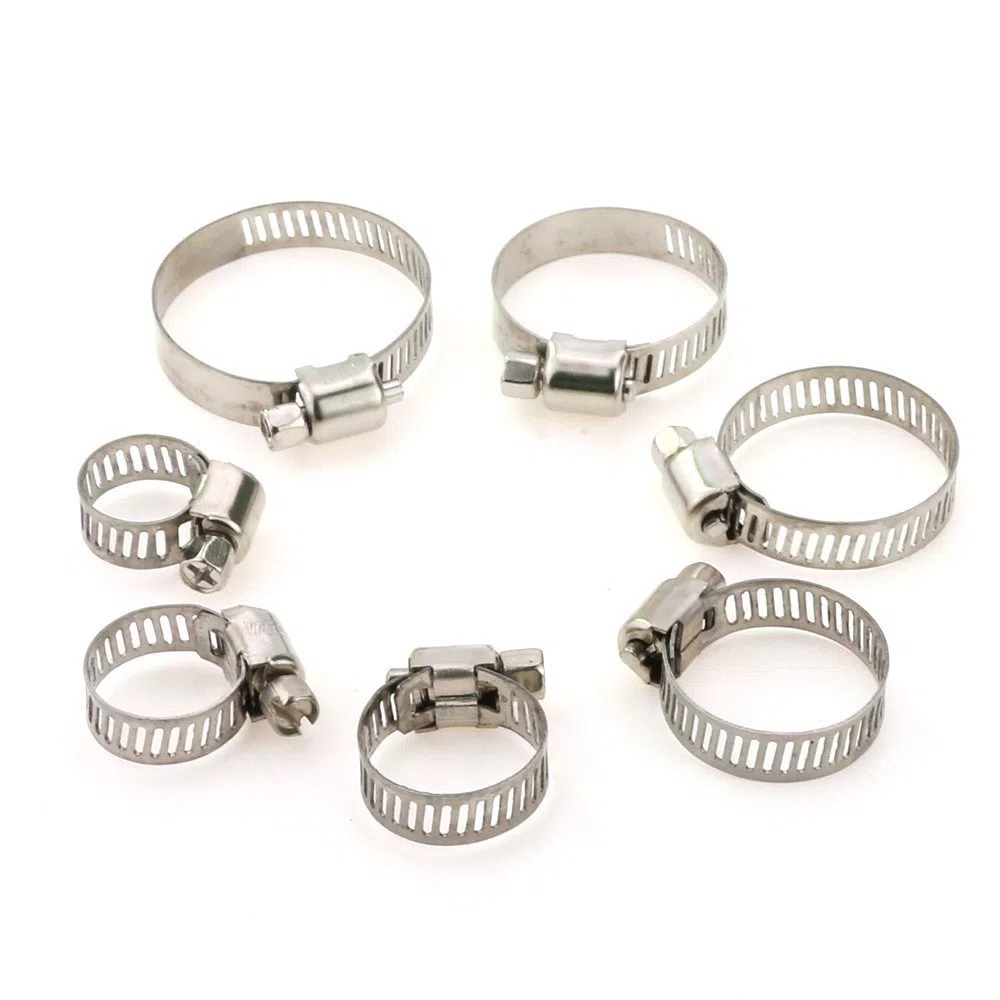 DollaTek Kit assortimento di fascette stringitubo a ingranaggi a vite in acciaio inossidabile da 8-38 mm, regolabile in 60 pezzi
