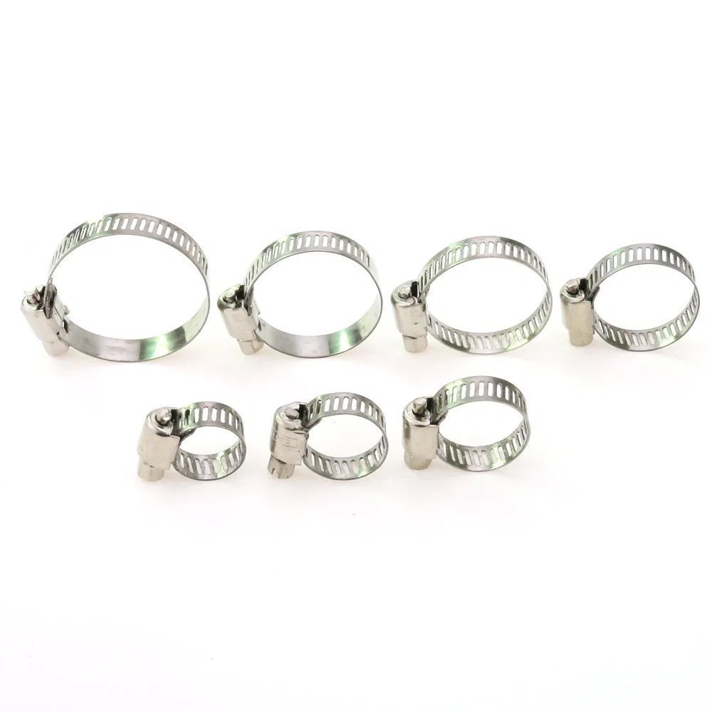 DollaTek Kit assortimento di fascette stringitubo a ingranaggi a vite in acciaio inossidabile da 8-38 mm, regolabile in 60 pezzi